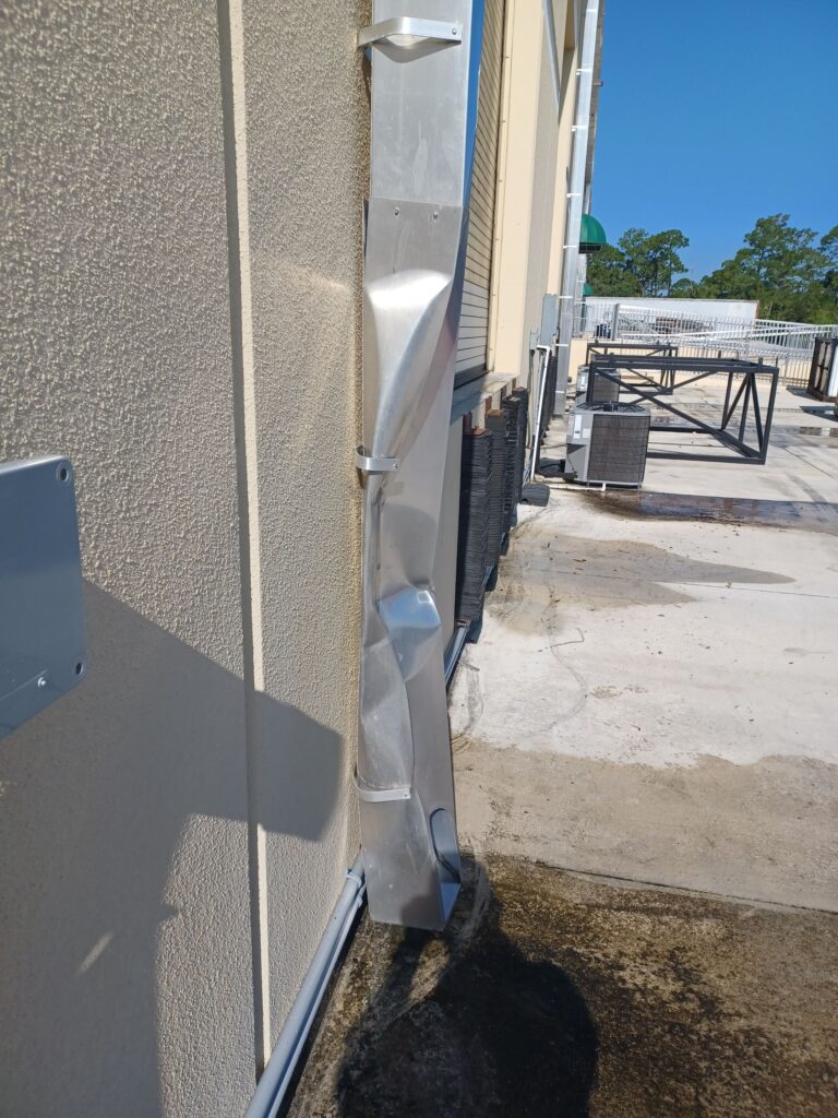 Downspout damage